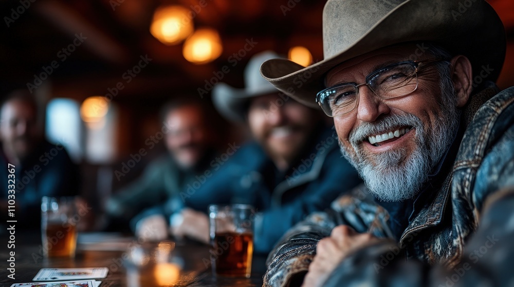 A lively image capturing cowboys enjoying camaraderie over drinks in a rustic bar, showcasing the essence of friendship, laughter, and the cowboy lifestyle. A lively image capturing cowboys enjoying camaraderie over drinks in a rustic bar, showcasing the essence of friendship, laughter, and the cowboy lifestyle.