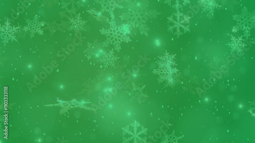 Isolated falling snow snowflakes new year winter on chroma key green screen alpha channel background