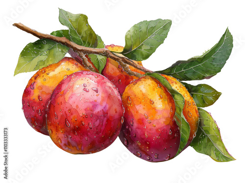 Fresh Mangoes Hanging on a Tree Branch
