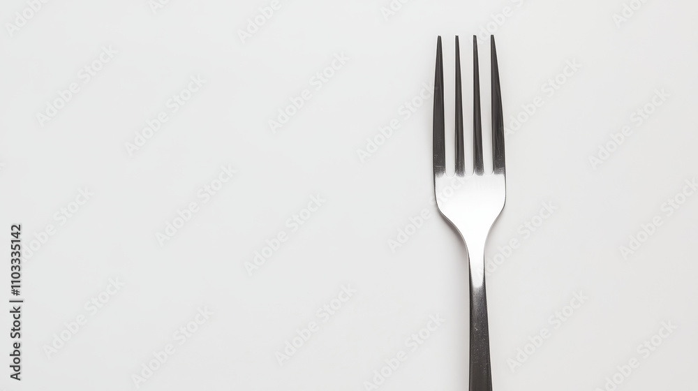 single fork on a white background single fork on a white background