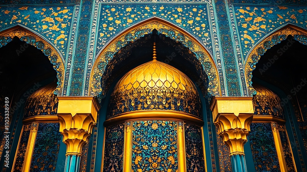 Obraz premium Vibrant Islamic Geometric Patterns & Lanterns for Ramadan and Cultural Celebrations