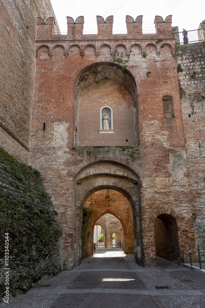 Naklejka premium ancient medieval walled city Padua Italy, walk on the walls