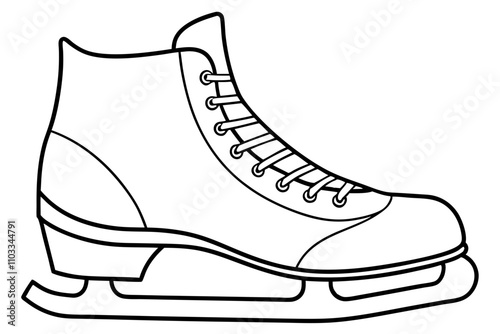 Ice Skate Vector Icon, Ice skate line art vector illustration