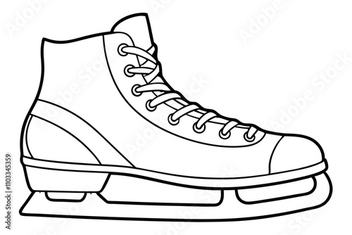 Ice Skate Vector Icon, Ice skate line art vector illustration