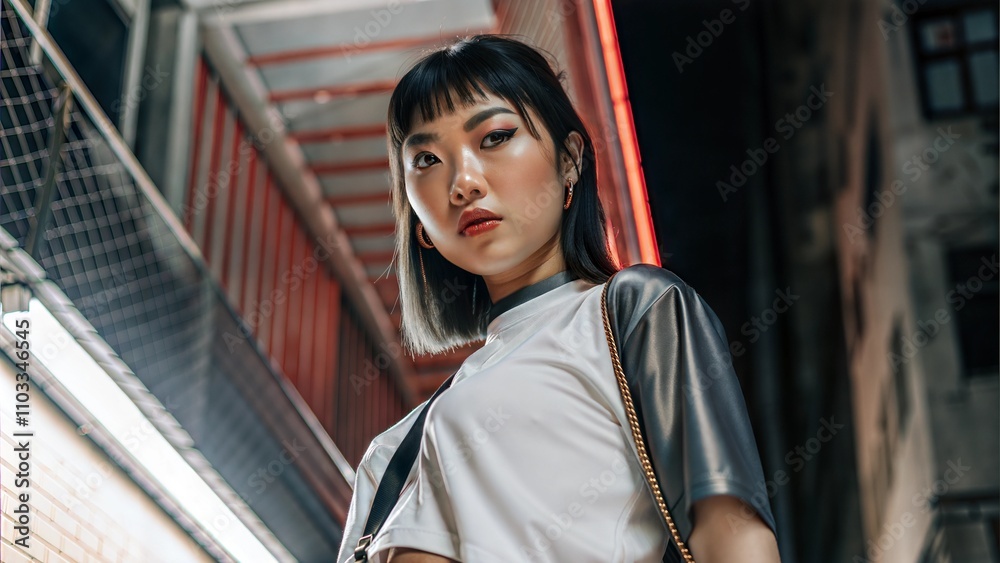 Exotic Japanese Korean Chinese Female Supermodel Portrait Cyberpunk City Night Light Model Exotic Japanese Korean Chinese Female Supermodel Portrait Cyberpunk City Night Light Model