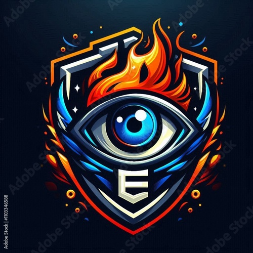 cool eyes logo design, abstract 3d