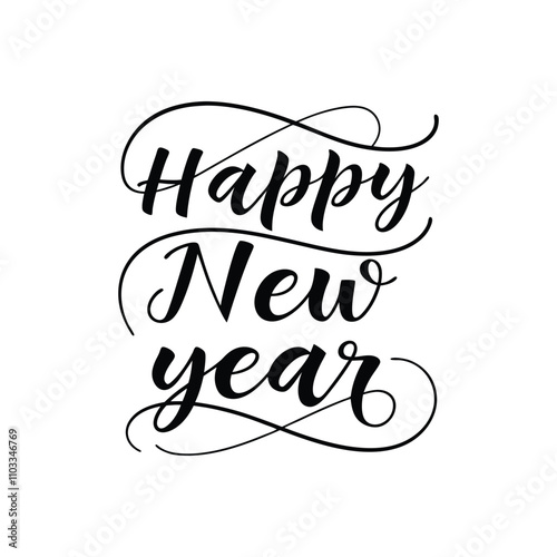 Happy New Year Abstract typography design for T Shirt, Holiday greeting card. new year vector illustration 
