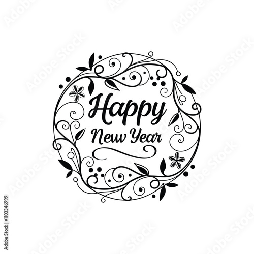 Happy New Year Abstract typography design for T Shirt, Holiday greeting card. new year vector illustration 