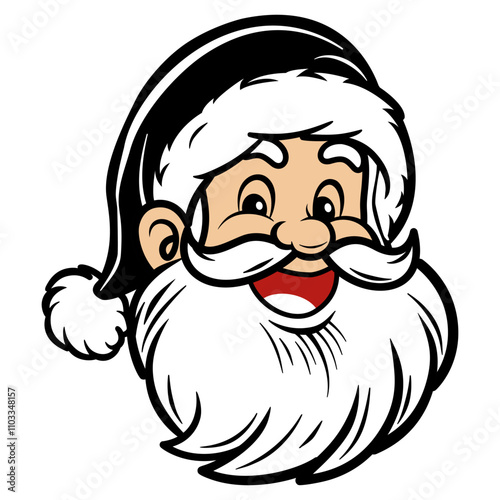 Vector cartoon Santa Claus character, hand drawn isolated on a white background.