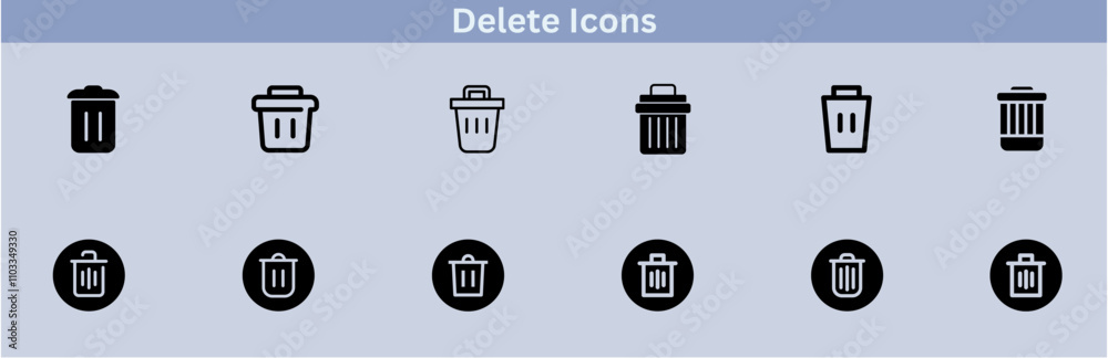 Delete icon set. delete button trash remove cancel undo throw remove editable stroke line icon collection. Delete icon set. delete button trash remove cancel undo throw remove editable stroke line icon collection.