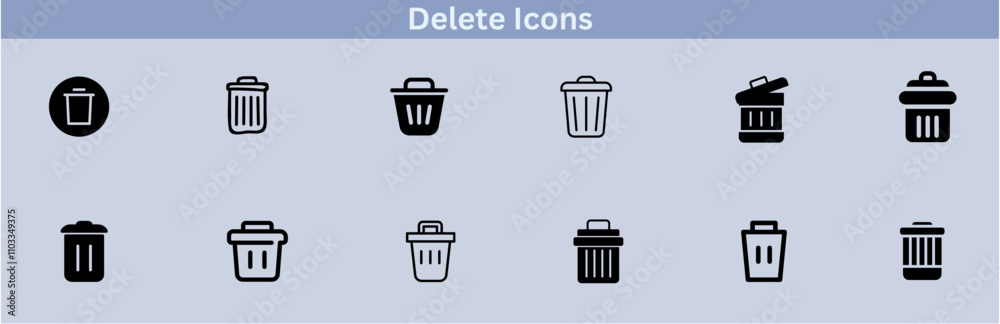 Delete icon set. delete button trash remove cancel undo throw remove editable stroke line icon collection. Delete icon set. delete button trash remove cancel undo throw remove editable stroke line icon collection.