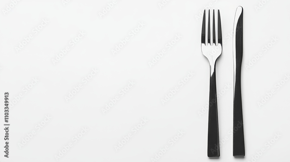 single fork on a white background single fork on a white background