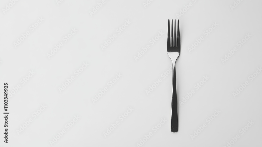 single fork on a white background single fork on a white background