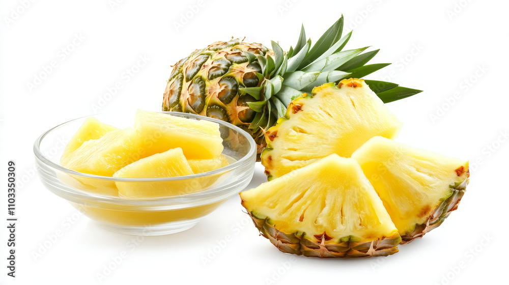 Ripe pineapple fruit. Ripe pineapple on white background Ripe pineapple fruit. Ripe pineapple on white background