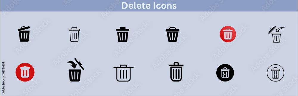 Delete icon set. delete button trash remove cancel undo throw remove editable stroke line icon collection. Delete icon set. delete button trash remove cancel undo throw remove editable stroke line icon collection.