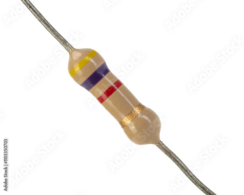 Single Axial Resistor with Color Bands photo