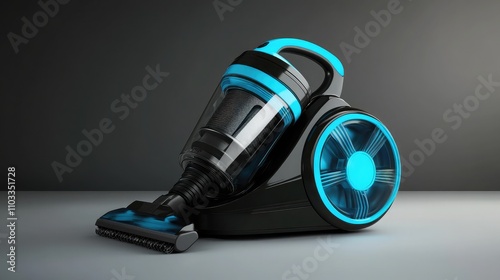 Sleek and Modern Vacuum Cleaner Design with Stylish Blue Accents and Advanced Features for Efficient Home Cleaning and Maintenance Solutions photo