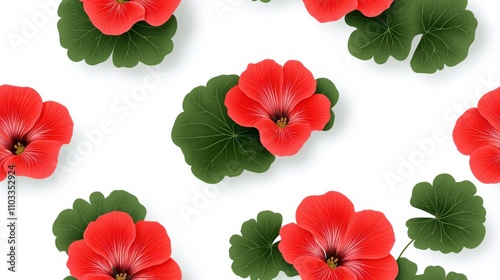 Bright Red Hibiscus Flowers with Green Leaves Blooming in Garden