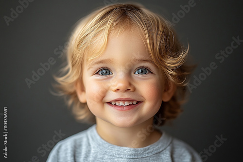 portrait of an white little boy with a smile