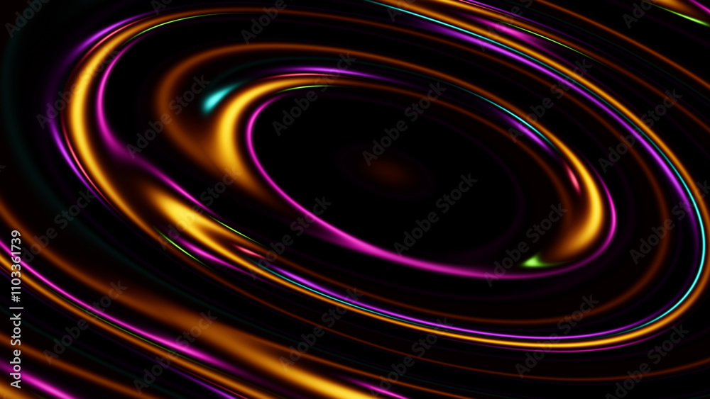 Rounded neon wave abstract background with vibrant circular lines and glowing neon effects creating a dynamic and stylish design. Rounded neon wave abstract background with vibrant circular lines and glowing neon effects creating a dynamic and stylish design.