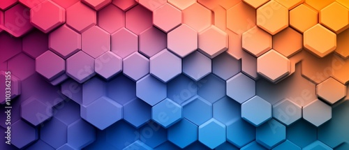 Vibrant geometric hexagonal wallpaper design for modern interiors