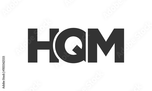 HQM logo design template with strong and modern bold text. Initial based vector logotype featuring simple and minimal typography. Trendy company identity. photo