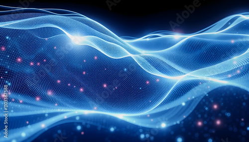 Futuristic wave, Futuristic data stream isolated highlighted by white, png photo