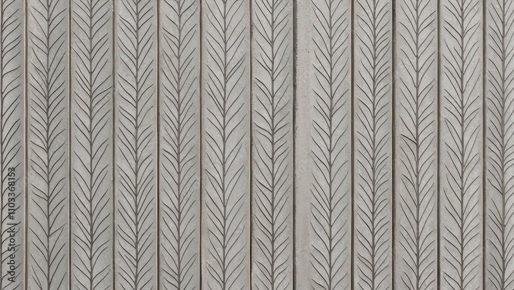 Intricate Leaf Pattern on Concrete Surface with Clean Lines Intricate Leaf Pattern on Concrete Surface with Clean Lines