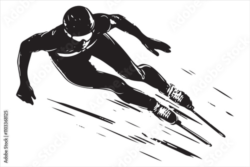 Speed Skating Action, Illustrated Skater Set photo