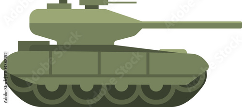 A green tank with a white background