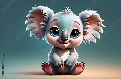 Cute baby koala bear cartoon character photo