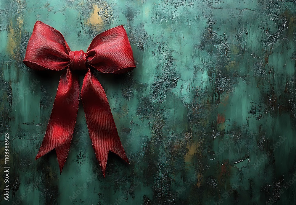 Elegant Red Bow Resting on a Rich Green Surface
Elegant Red Bow Resting on a Rich Green Surface