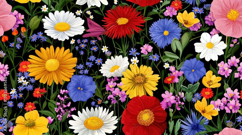 Vibrant Floral Bouquet with Vibrant Blooms in Diverse Colors Vibrant Floral Bouquet with Vibrant Blooms in Diverse Colors