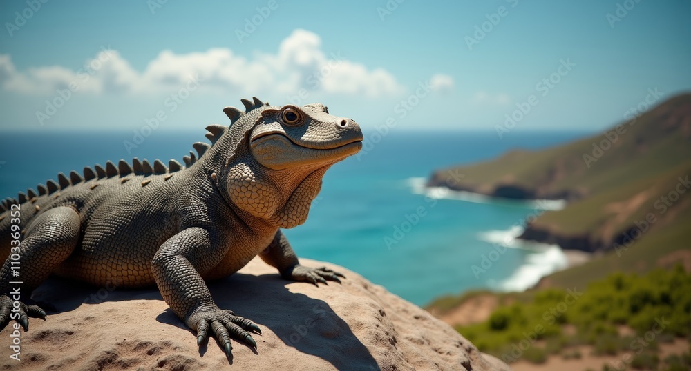 Komodo Island landscape captured with a Nikon D850 and Nikon AF-S NIKKOR 14-24mm f/2.8G ED lens, natural light, National Geographic style, from the east.