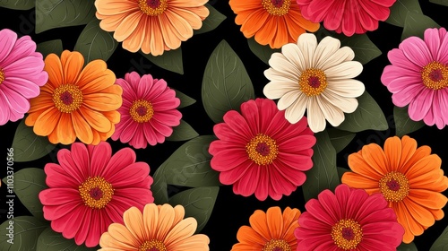 Vibrant Gerbera Daisy Flowers Blooming in Colorful Garden Display