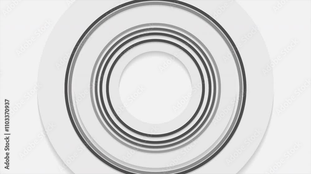 Black white paper circles and rings concept abstract tech background. Seamless looping minimal geometric motion design. Video animation Ultra HD 4K 3840x2160 Black white paper circles and rings concept abstract tech background. Seamless looping minimal geometric motion design. Video animation Ultra HD 4K 3840x2160
