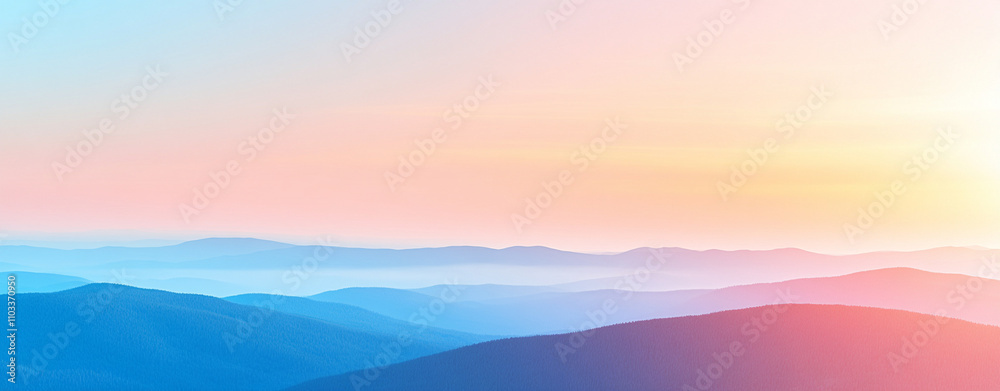 serene mountain landscape with soft pastel colors creates tranquil atmosphere. misty layers of hills evoke sense of calm and peace, perfect for relaxation and reflection serene mountain landscape with soft pastel colors creates tranquil atmosphere. misty layers of hills evoke sense of calm and peace, perfect for relaxation and reflection