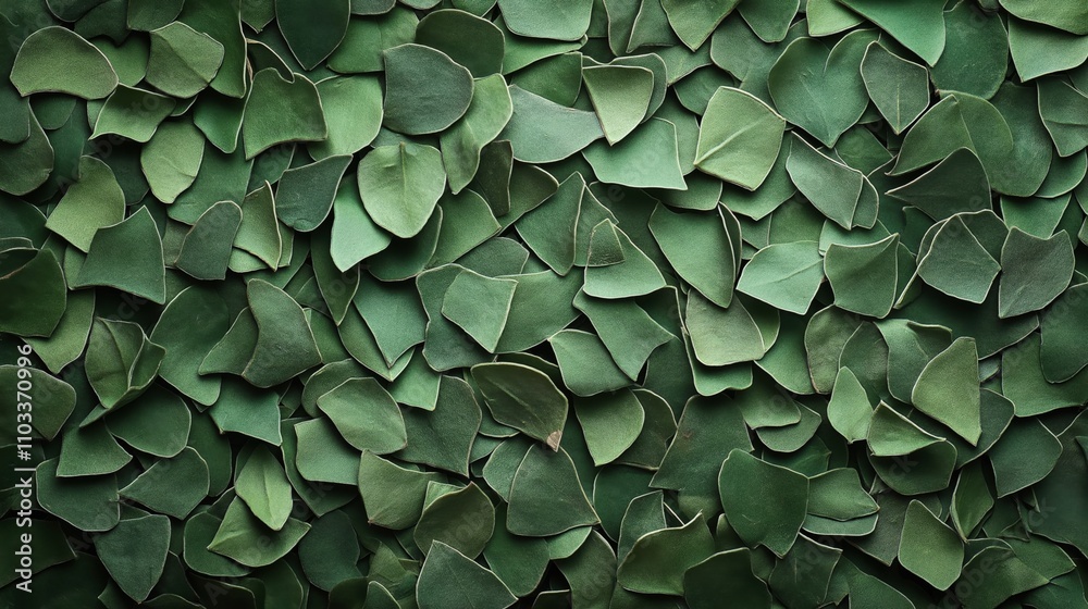 Close-up of a dense arrangement of fresh green leaves overlapping each other, creating a natural and organic pattern with rich textures and varying shades of green. Close-up of a dense arrangement of fresh green leaves overlapping each other, creating a natural and organic pattern with rich textures and varying shades of green.