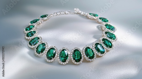 Vibrant Green Emerald Pendant Necklace with Sparkling Diamonds - High Quality Product Shot