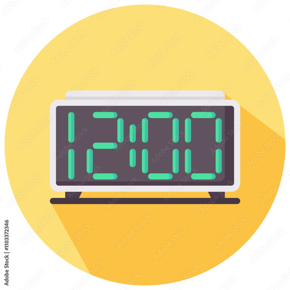 digital clock round flat vector icon digital clock round flat vector icon