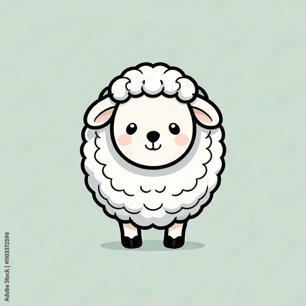Naklejka premium かわいらしい羊のイラスト