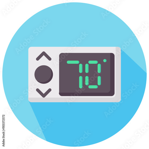 thermostat round flat vector icon