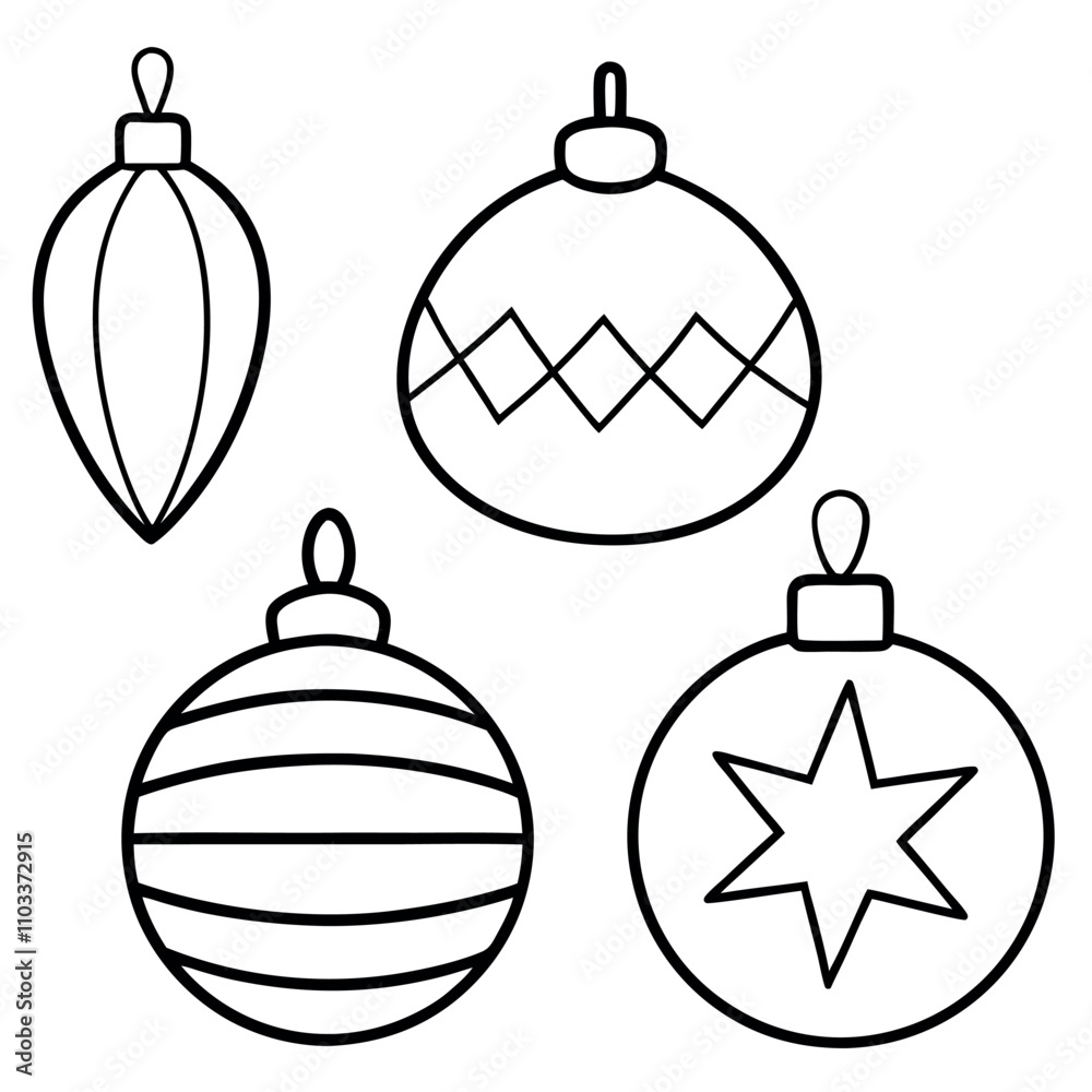 Fototapeta premium Christmas different elements vector illustration.