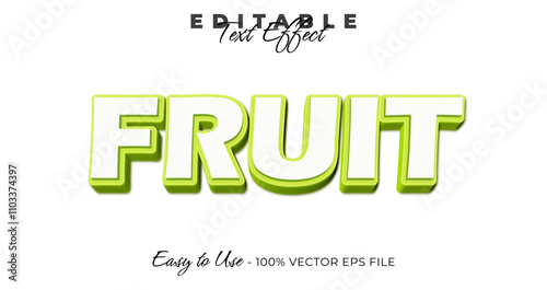 Fruit text effect, simple bold graphic style, editable text