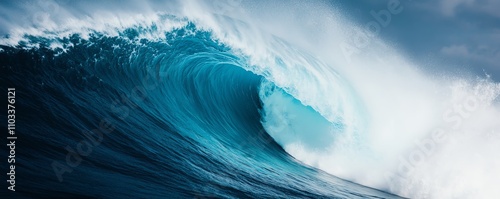 Majestic ocean wave crashing.