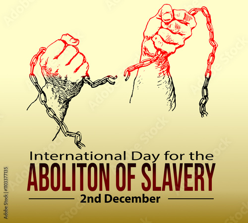 International Day for the Abolition of Slavery, 2 December template for banner, poster and card