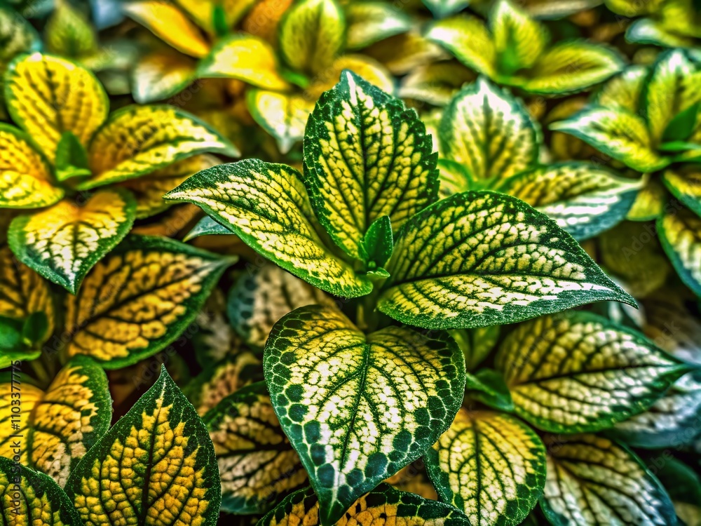 A Stunning Display of Variegated Leaves in Tilt-Shift Photography Framed in Gold, Showcasing Unique Green and White Patterns on a Wall for Nature Enthusiasts and Home Decor Lovers A Stunning Display of Variegated Leaves in Tilt-Shift Photography Framed in Gold, Showcasing Unique Green and White Patterns on a Wall for Nature Enthusiasts and Home Decor Lovers