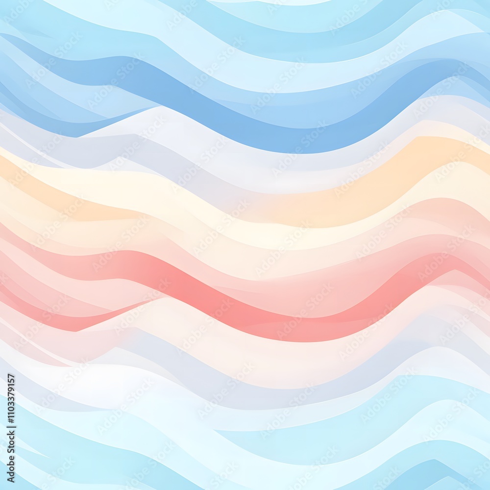Fototapeta premium Creative abstract waves digital art soft color palette modern design aesthetic viewpoint visual harmony representation
