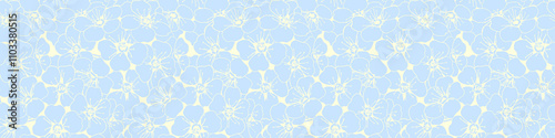 Hand drawn floral pattern vector design. Flower drawing simple ornament.