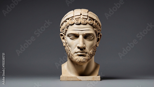 Roman Stone Head Sculpture